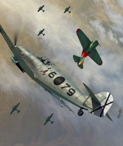 bf-109 D-1 moelders vs i-16 guerra civil